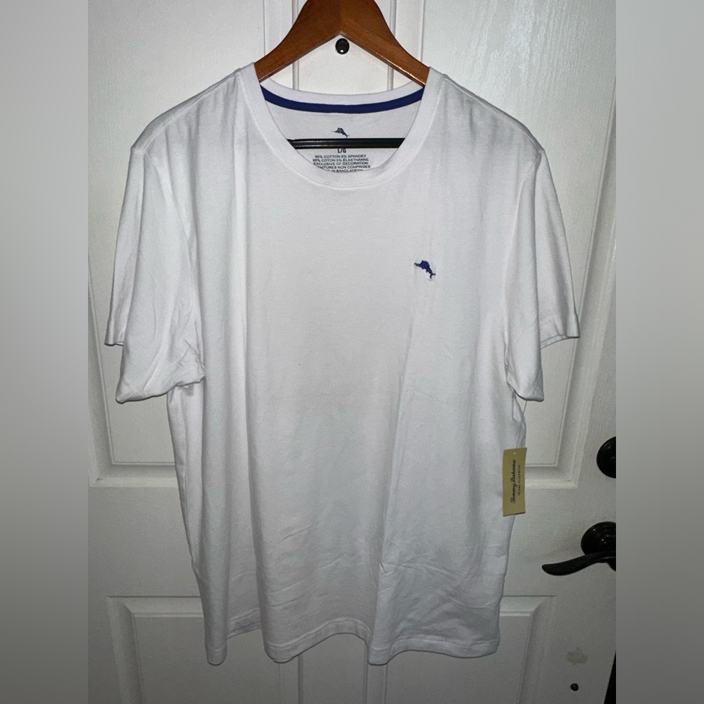 Tommy Bahama White Crew Neck Stretch T-Shirt Men’s Large TB61925T NEW